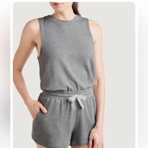 Splendid Womens Kona Marled Sleeveless Romper Gray M